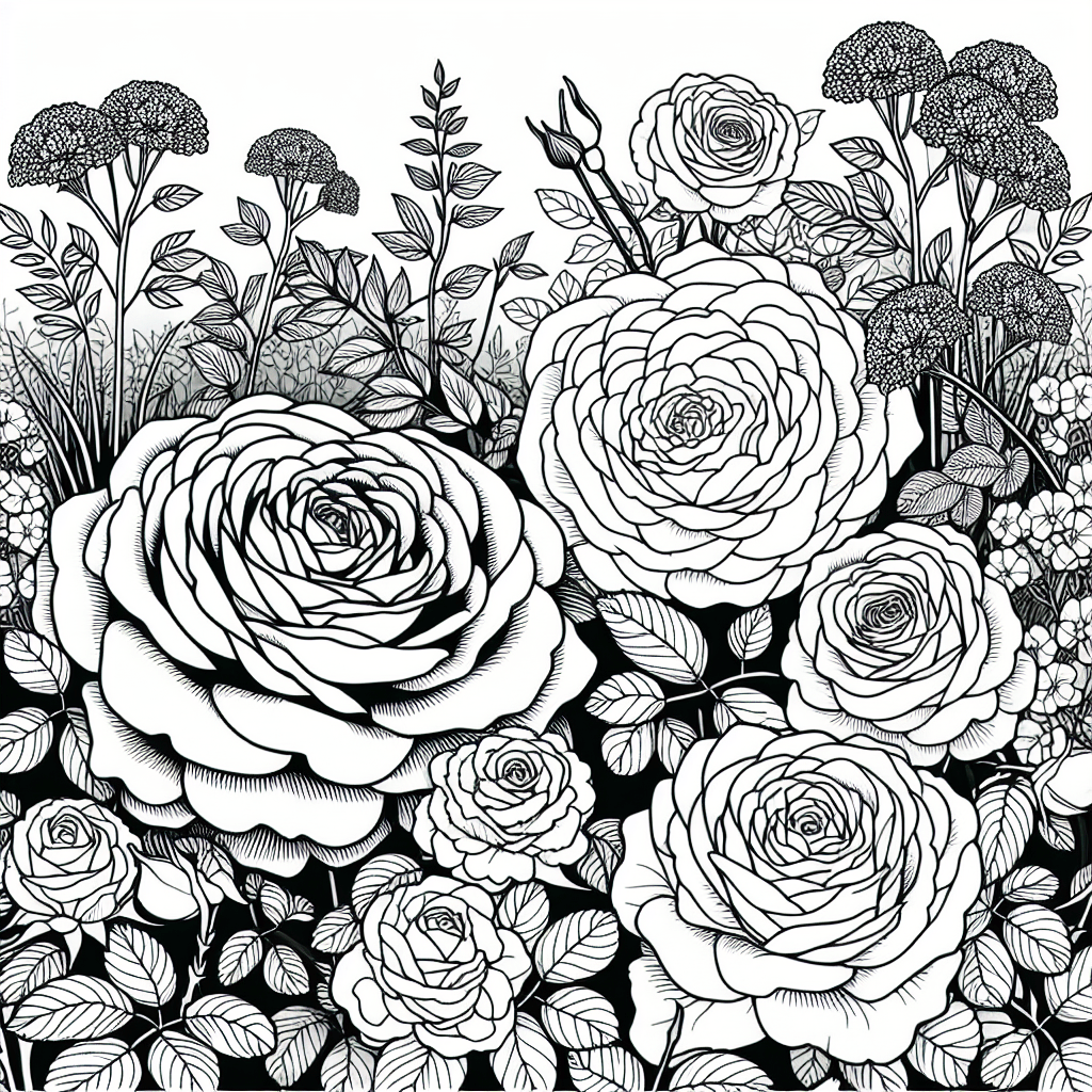 Rose Coloring Pages | Free Printable PDF – Custom Paint By Numbers