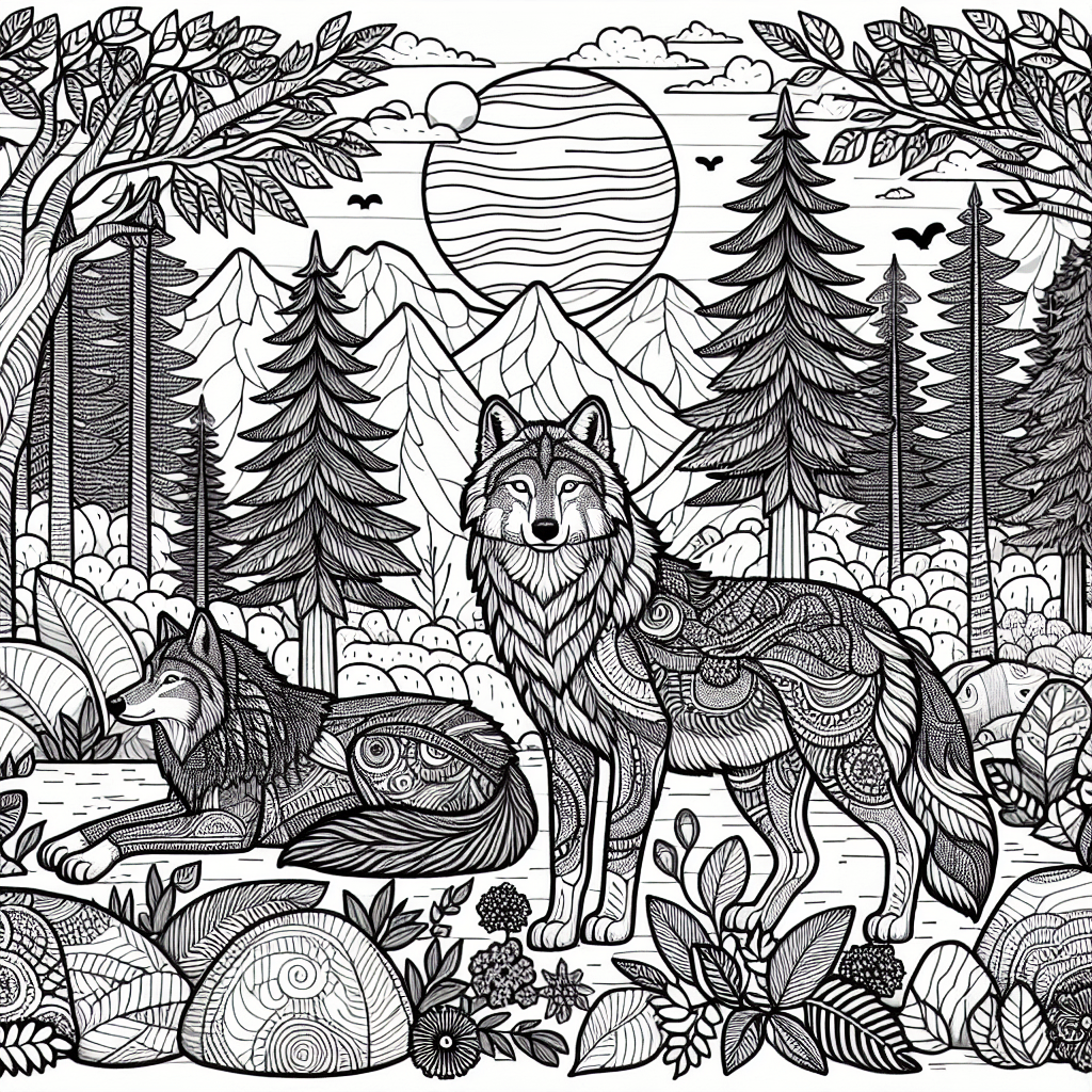 Wolf Coloring Pages – Custom Paint By Numbers