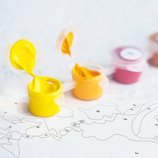 Non-toxic paints for a paint by number kit