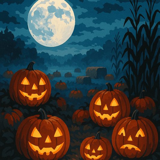 Pumpkin Patch Glow - Paint By Numbers Kit - Custom Paint By Numbers