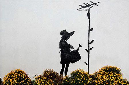 Banksy Aerial Flower Girl Graffiti - Los Angeles, California - Custom Paint By Numbers