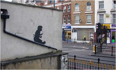Banksy Bubble Slide Girl Graffiti - Hackney, London - Custom Paint By Numbers