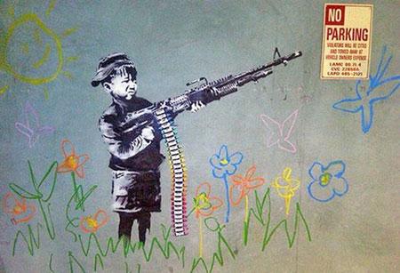 Banksy Child War Soldier Graffiti - Los Angeles, California - Custom Paint By Numbers