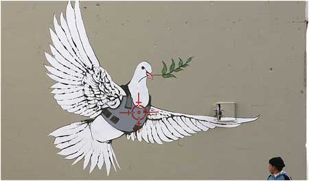 Banksy Dove of Peace Graffiti - Bethlehem, Israel - Custom Paint By Numbers