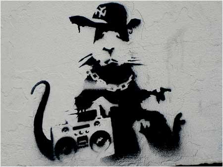 Banksy Gangsta Rat Graffiti - Moorfields Eye Hospital, London - Custom Paint By Numbers