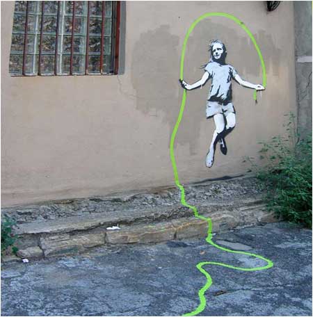 Banksy Girl With Skipping Rope Graffitiâ Brooklyn, New York, USA - Custom Paint By Numbers