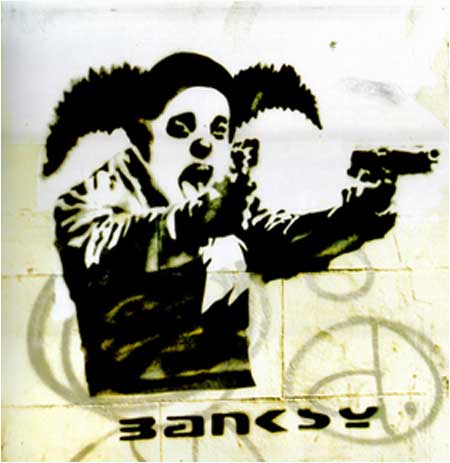Banksy Gun-Toting Clown Graffiti - Bristol - Custom Paint By Numbers