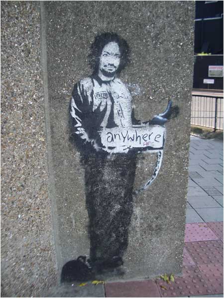 Banksy Hitchiker to Anywhere Graffiti - Archway, London - Custom Paint By Numbers