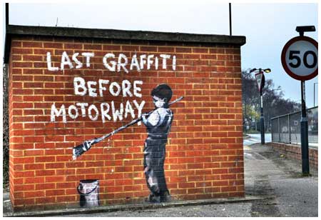 Banksy Last Graffiti Before Motorway Graffiti âLondon - Custom Paint By Numbers