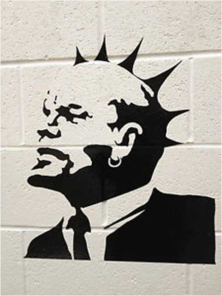 Banksy Lenin Mohican Punk Graffiti - Weston-Super-Mare, Somerset - Custom Paint By Numbers