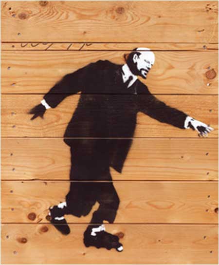 Banksy Lenin on Rollerblades Graffiti - Custom Paint By Numbers