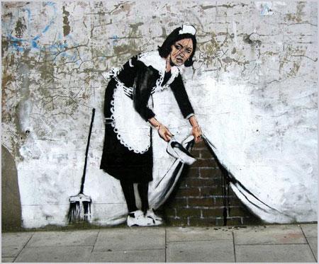 Banksy Maid Sweeping Under The Carpet - Chalk Farm Road, London - Custom Paint By Numbers