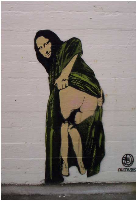 Banksy Mona Lisa Showing Her Backside Graffiti - Custom Paint By Numbers