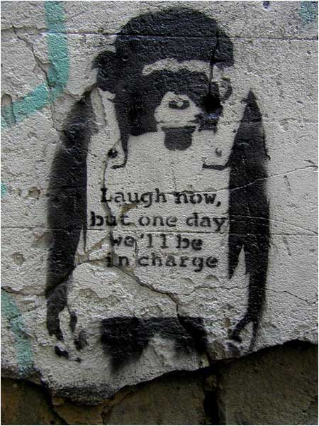 Banksy Monkey Laugh Now Graffiti - Custom Paint By Numbers