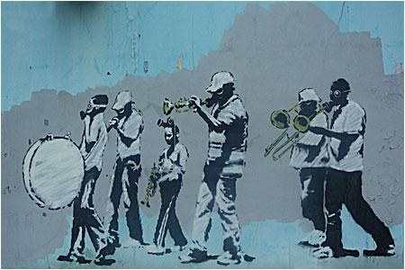 Banksy Musicians (Gas Mask Marching Band) Graffiti - New Orleans, USA - Custom Paint By Numbers