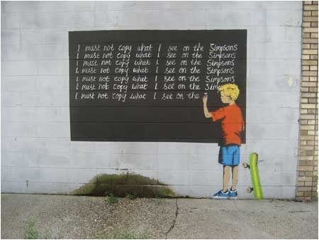 banksy Must Not Copy What I See on The Simpsons Graffiti - New Orleans, USA - Custom Paint By Numbers