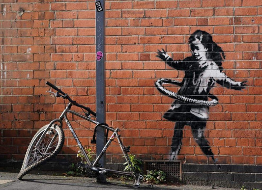 Banksy Nottingham Hula Hoop Bike Girl - Custom Paint By Numbers