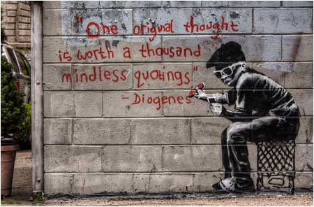 Banksy One Original Thought Graffiti - Brooklyn, New York - Custom Paint By Numbers