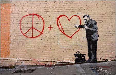 Banksy Peaceful Hearts Doctor - San Francisco, California - Custom Paint By Numbers