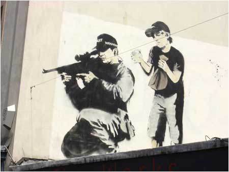 Banksy Police Sniper Graffiti - Park Row, Bristol - Custom Paint By Numbers