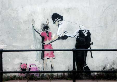 Banksy Policeman Searchin Girl Graffiti - Glastonbury, Somerset - Custom Paint By Numbers