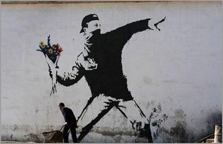 Banksy Rage Flower Thrower - Jerusalem, Israel - Custom Paint By Numbers