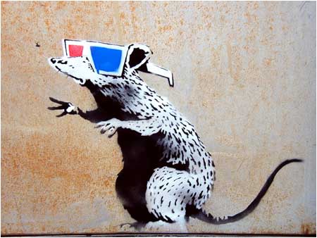 Banksy Rat With 3D Glasses Graffiti - Utah, USA - Custom Paint By Numbers