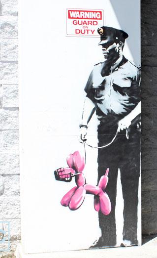 Banksy Security Guard with Pink Balloon Dog Graffiti - Ontario, Canada - Custom Paint By Numbers