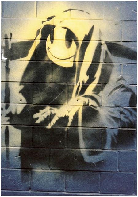 Banksy Smiley Grim Reaper Graffiti - Shoreditch, London - Custom Paint By Numbers