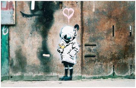 banksy Space Girl With Bird Graffiti - Chicago, USA - Custom Paint By Numbers