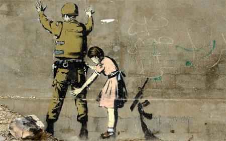 Banksy Stop and Search Girl and Soldier - Bethlehem, Israel - Custom Paint By Numbers