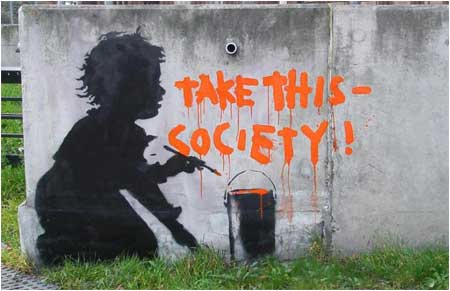 Banksy Take This Society Graffiti - Shepherd's Bush, London - Custom Paint By Numbers