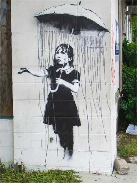 Banksy Umbrella Girl Graffiti - New Orleans, USA - Custom Paint By Numbers