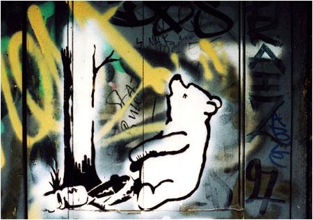 Banksy Winnie the Pooh Bear Trap Graffiti - Bristol, UK - Custom Paint By Numbers