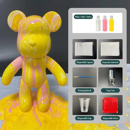 Fluid Bear DIY Kit with Paint Set - Custom Paint By Numbers