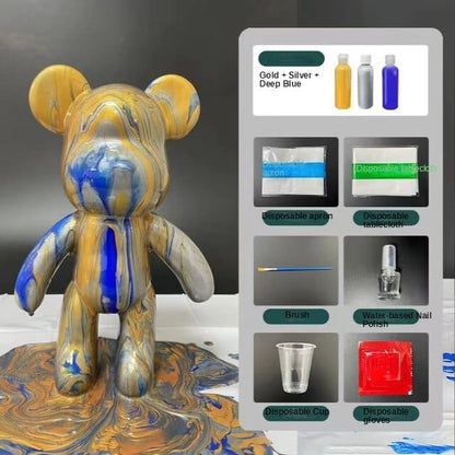 Fluid Bear DIY Kit with Paint Set - Custom Paint By Numbers