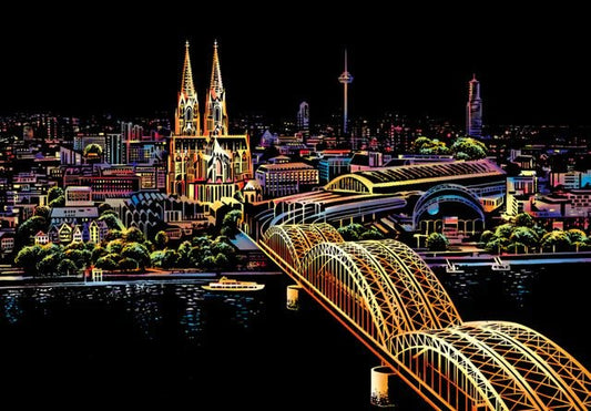 Hohenzollern Bridge Germany | Scratch Art Kit - Custom Paint By Numbers