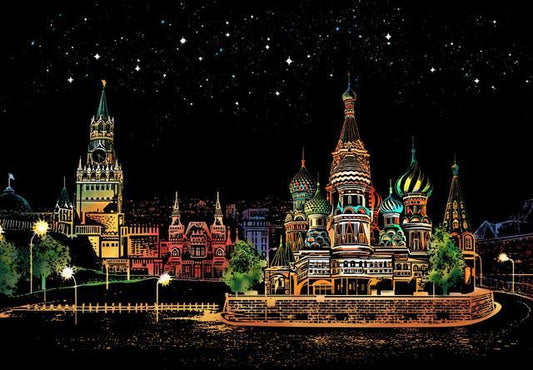 Moscow Russia Landscape | Scratch Art Kit - Custom Paint By Numbers