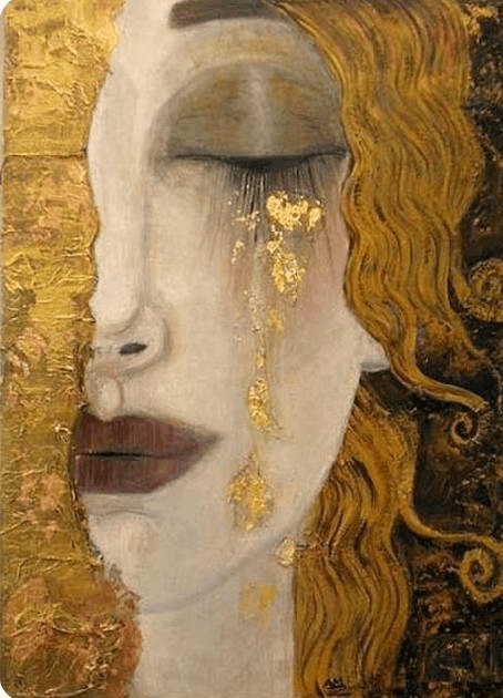 Paint By Numbers | A Woman with Golden Tears - Custom Paint By Numbers