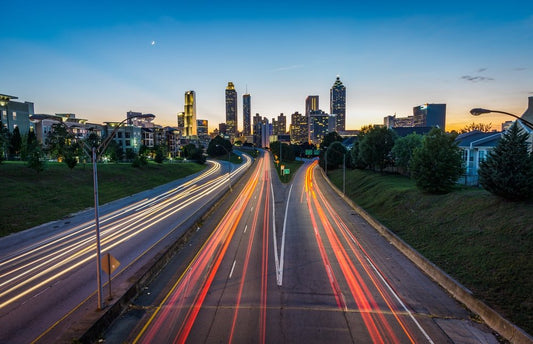 Paint By Numbers | Atlanta - Timelapse Photo Of Highway During Golden Hour - Custom Paint By Numbers