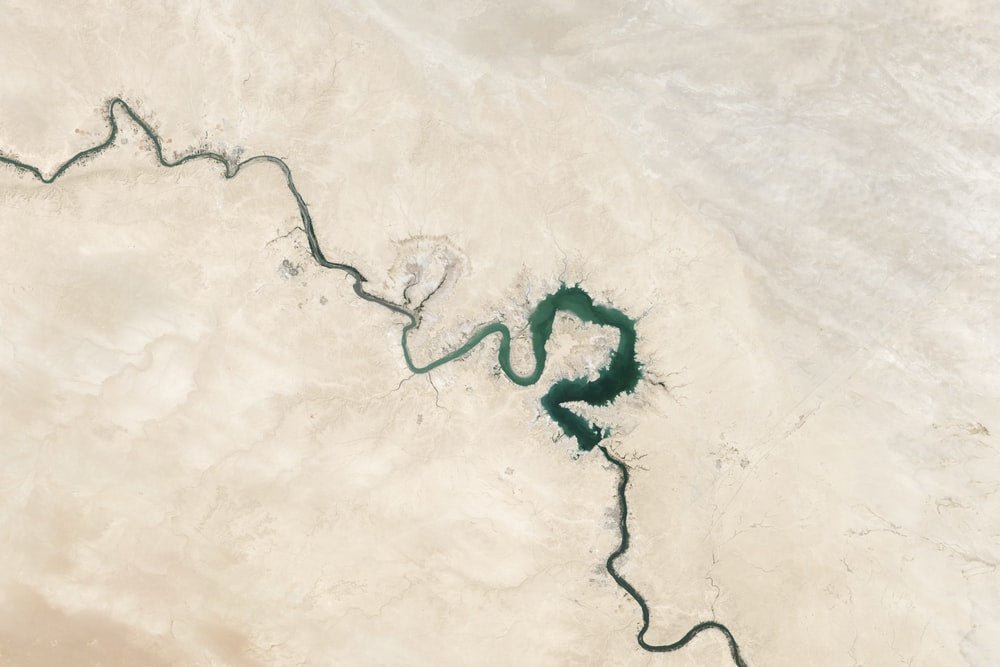 Paint By Numbers | Baghdad - Satellite Image Of River - Custom Paint By Numbers