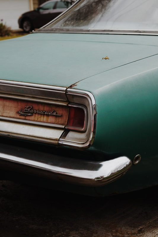 Paint By Numbers | Barracuda - Teal And Silver Car Door - Custom Paint By Numbers
