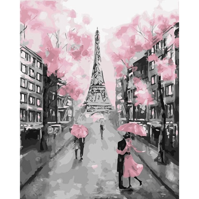 Paint By Numbers | Black and Pink Paris - Custom Paint By Numbers