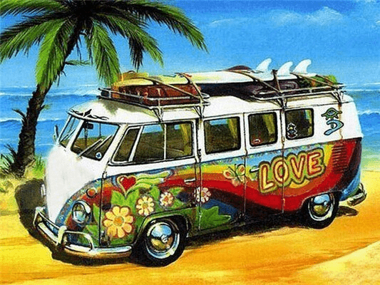 Paint By Numbers | Boho Camper Beach Van - Custom Paint By Numbers