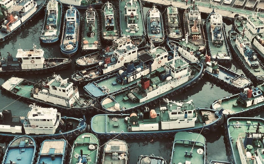 Paint By Numbers | Busan - Aerial Photography Of Boats - Custom Paint By Numbers