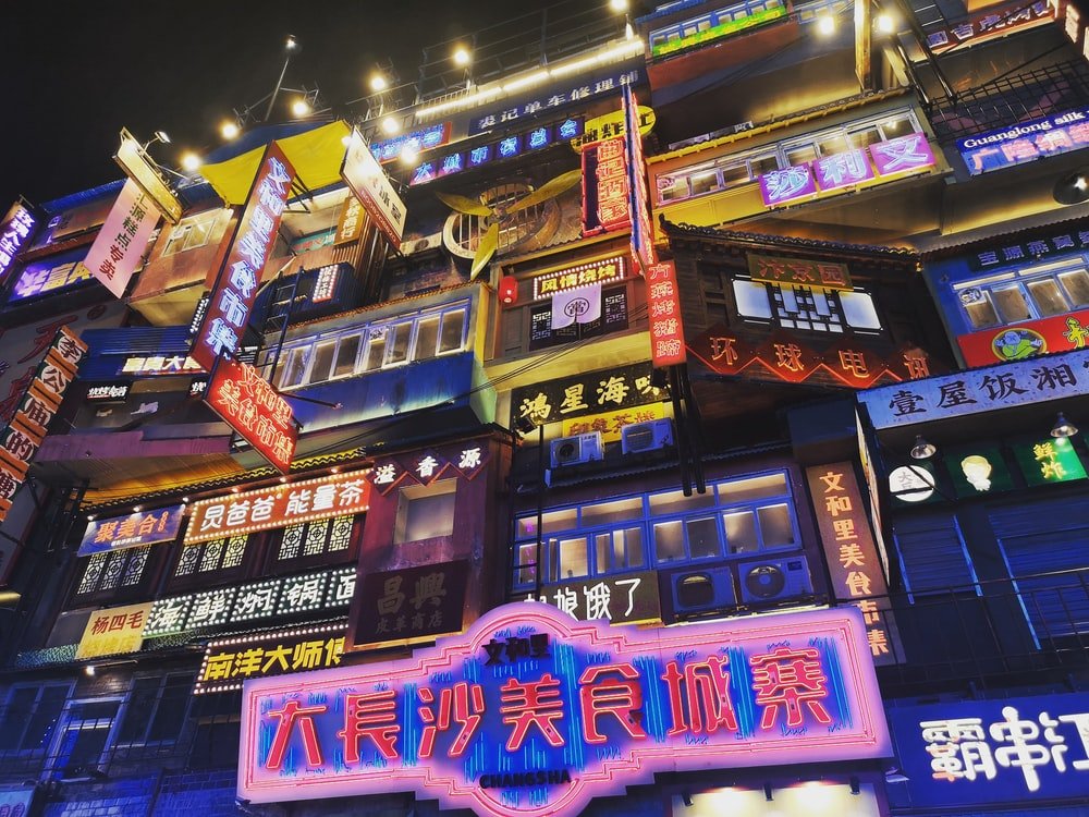 Paint By Numbers | Changsha - Led Kanji Signage On Building During Night - Custom Paint By Numbers