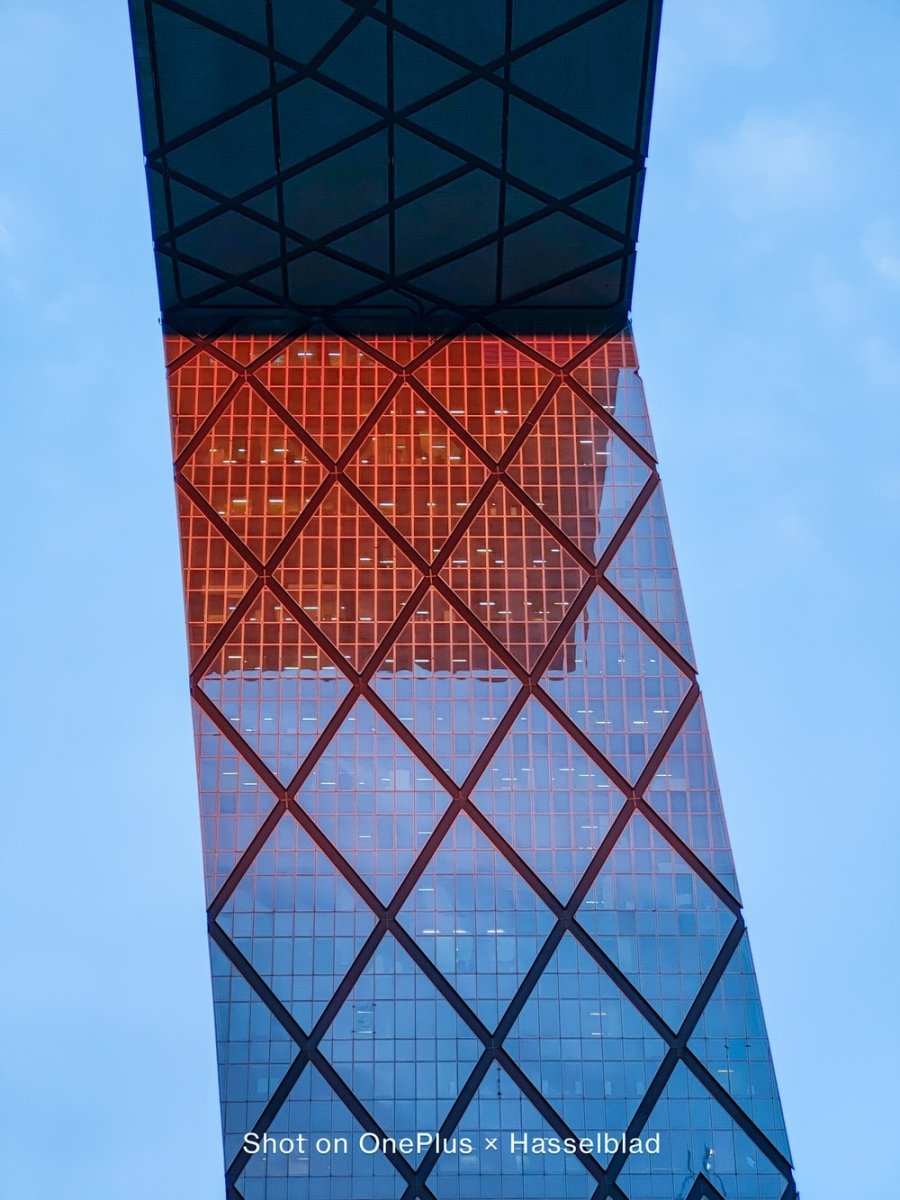 Paint By Numbers | Chaoyang - Red And Black Building Under Blue Sky - Custom Paint By Numbers