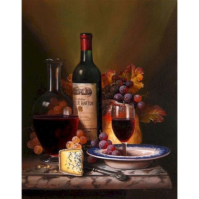 Paint By Numbers | Charcuterie with Wine - Custom Paint By Numbers