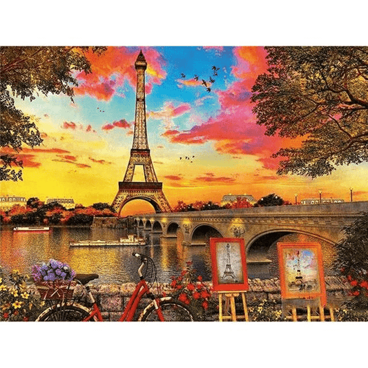 Paint By Numbers | Colorful Sunset in Paris - Custom Paint By Numbers