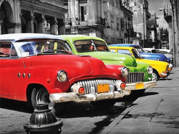 Paint By Numbers | Colorful Vintage Cars - Custom Paint By Numbers